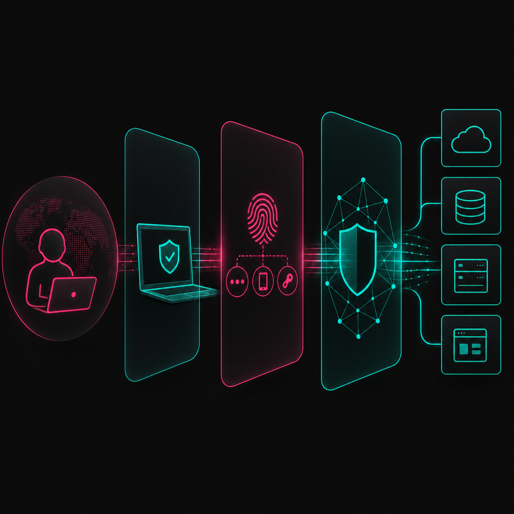 Secure access layers between an offshore worker and business applications