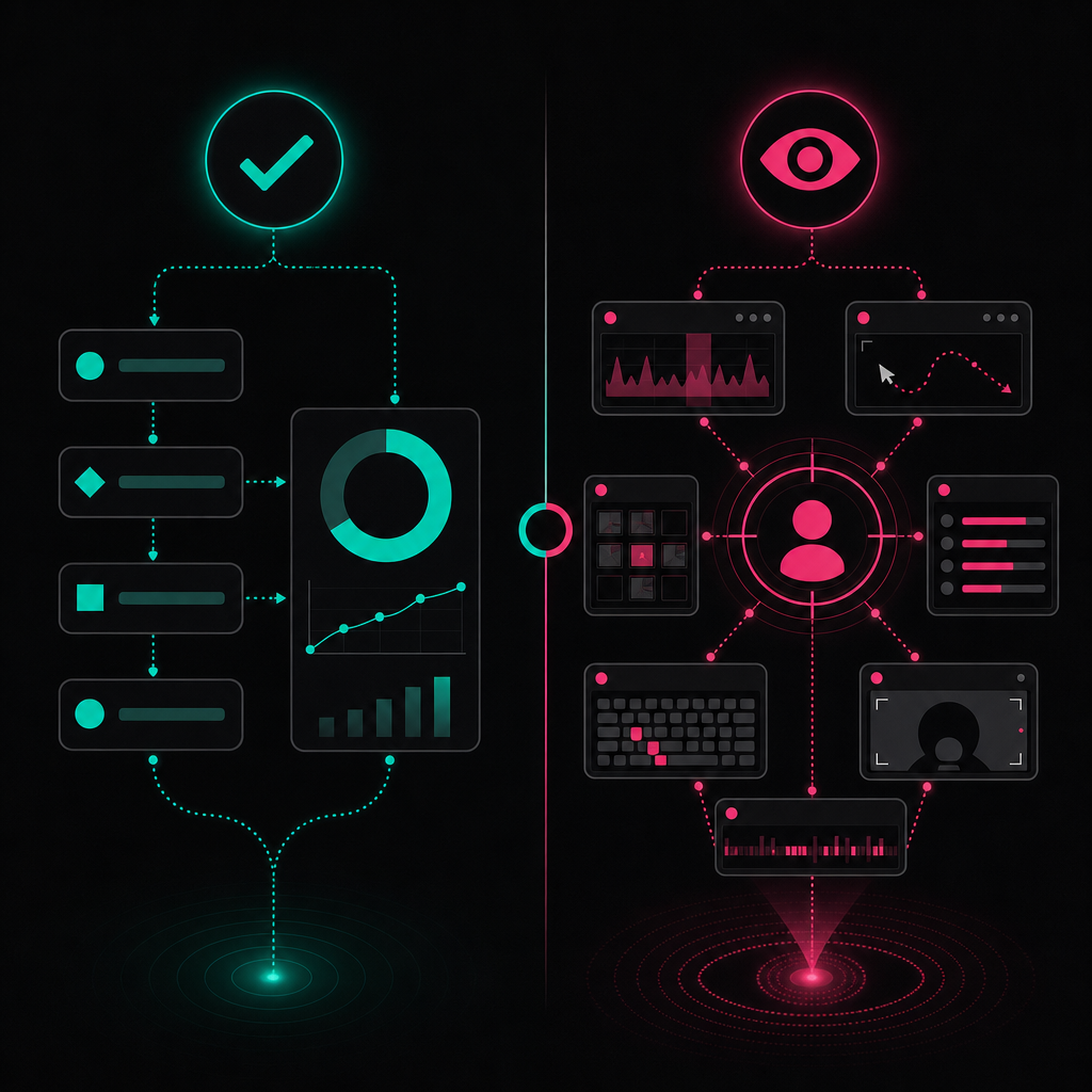 Comparison of workflow visibility and employee surveillance