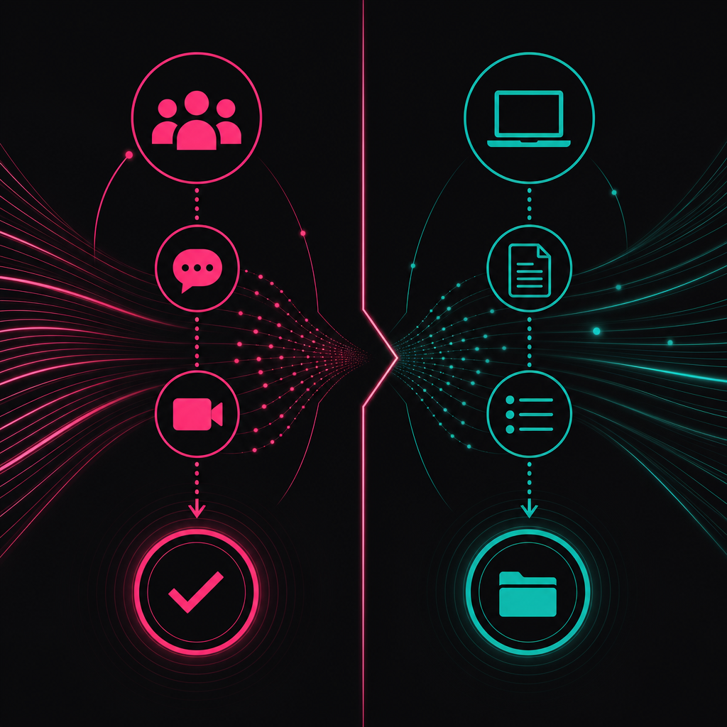 Workflow dividing synchronous decisions from asynchronous work