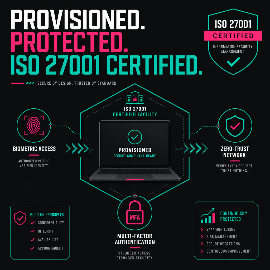 Labelled diagram of secure hardware and zero-trust network architecture.