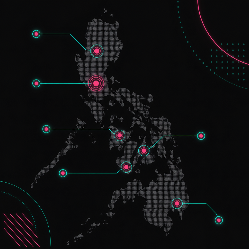 Map of major remote talent locations in the Philippines