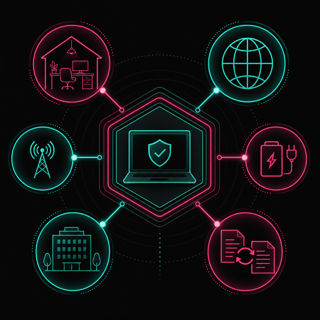 Layers of infrastructure and workflow continuity for offshore staff
