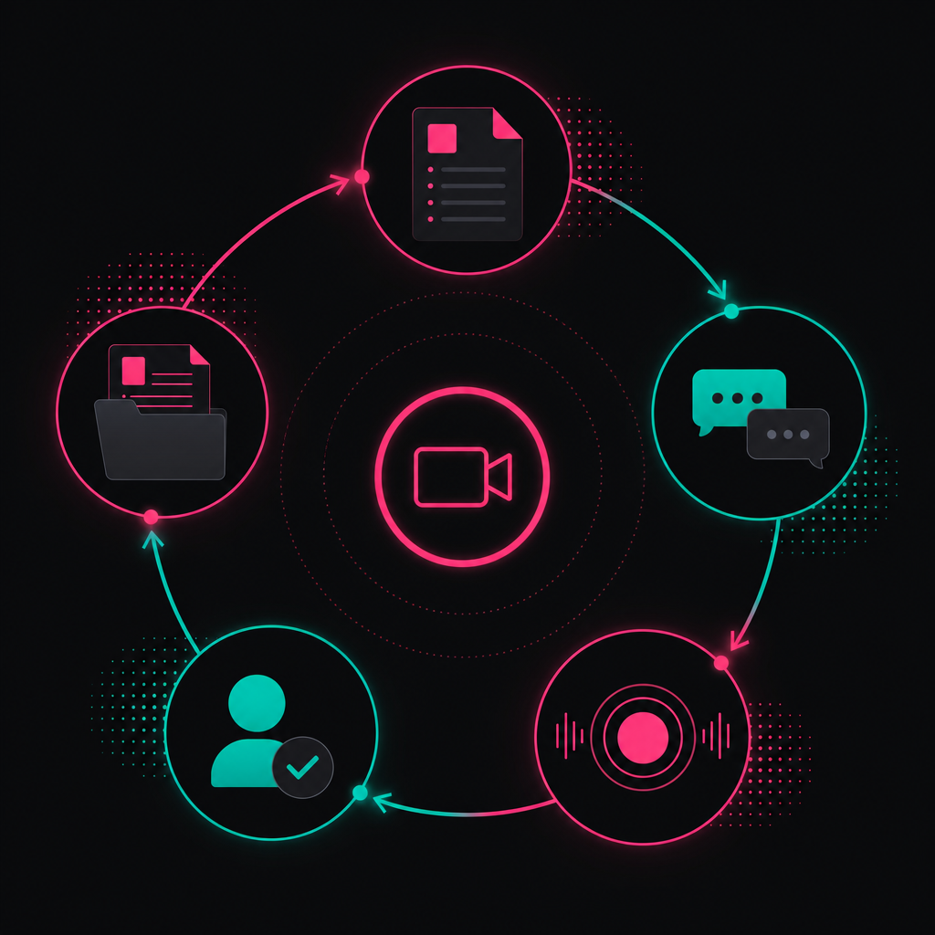 Remote meeting process from preparation to recorded actions