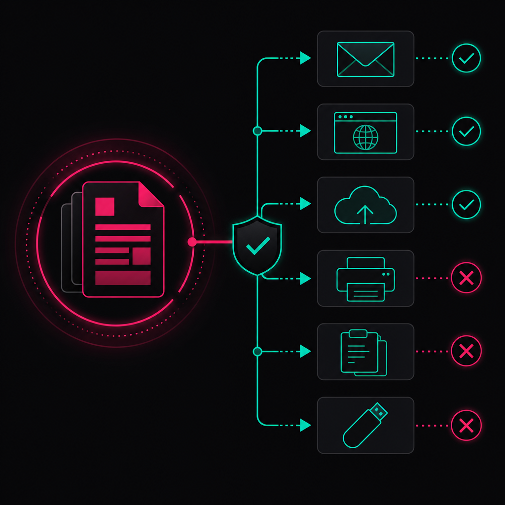 DLP controls for common data transfer channels