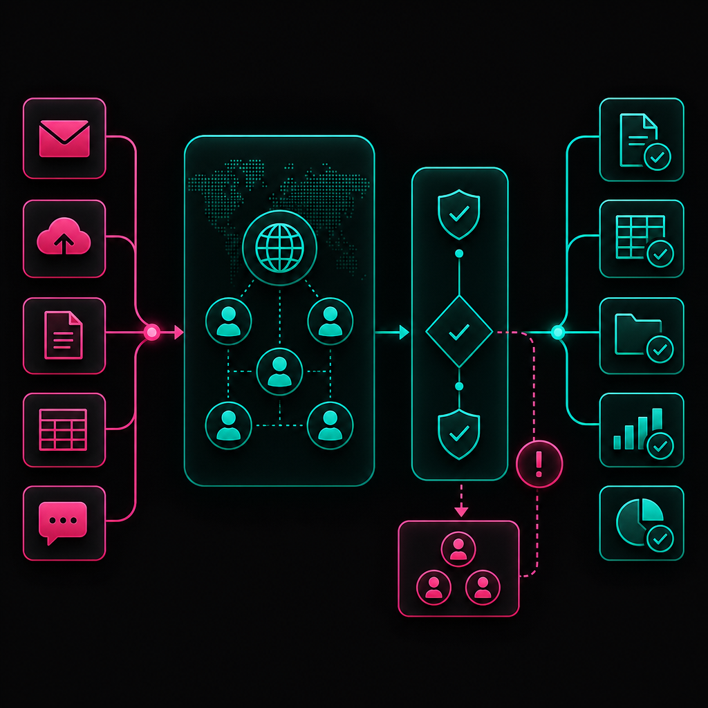 Structured offshore workflow with approvals and escalation controls
