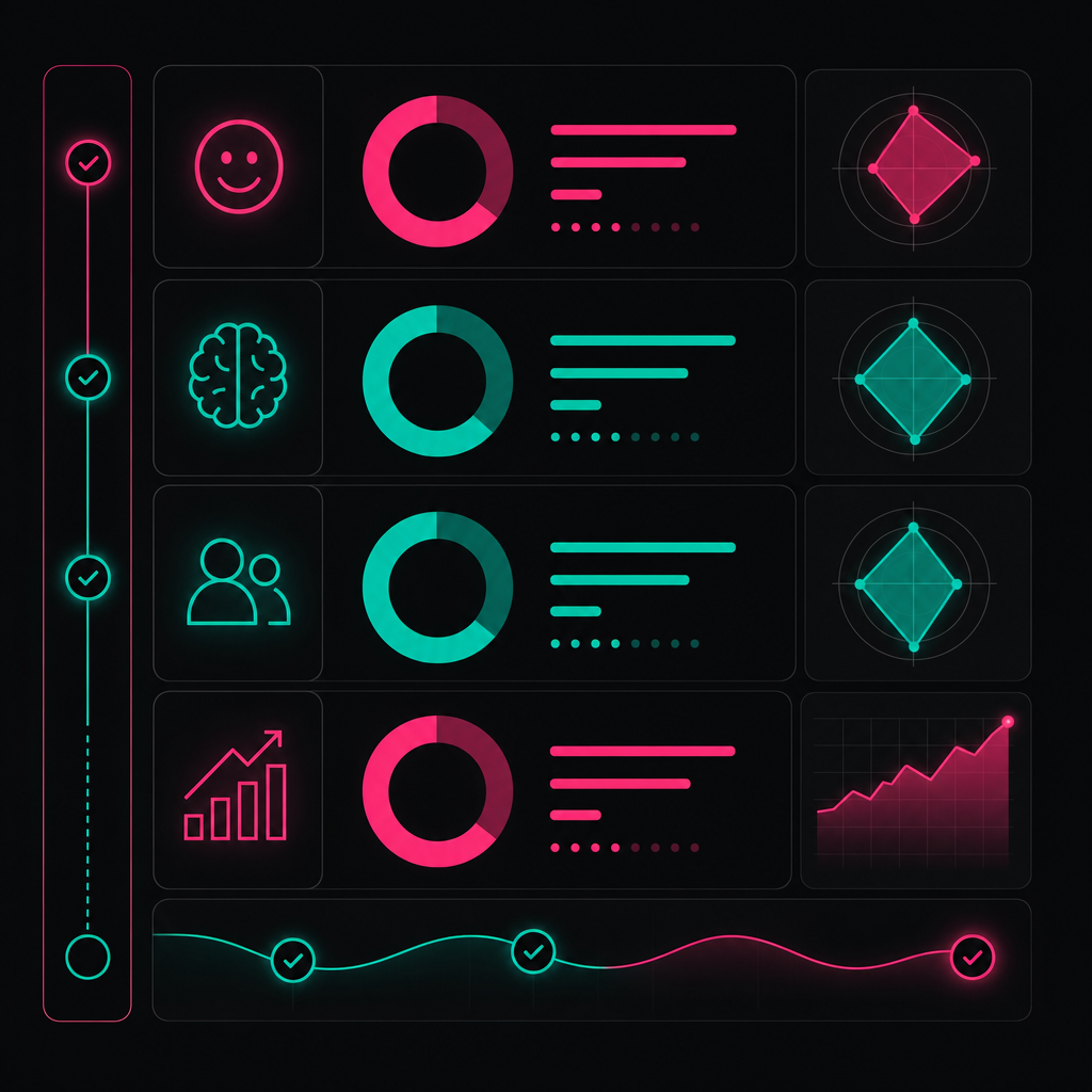 Dashboard measuring learning, behaviour and operational results