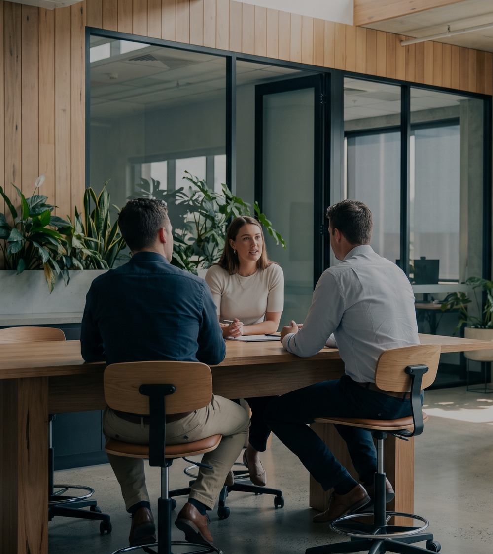 Team working together in an Australian office